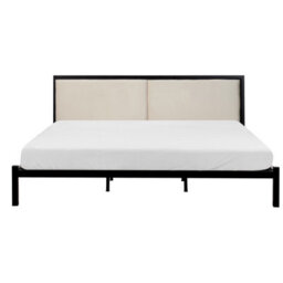 Beliani Bed Metal Clamart 180 X 200 Cm (Eu Super King) Light Beige - thumbnail 5