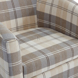 Home Detail Canberra Accent Bucket Tub Chair Occasional Armchair Wood Effect Legs Tartan Foam Padded Backrest Seat - thumbnail 3