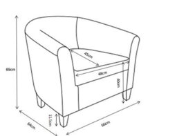 Home Detail Canberra Accent Bucket Tub Chair Occasional Armchair Wood Effect Legs Tartan Foam Padded Backrest Seat - thumbnail 5