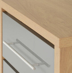Seconique Seville 5 Drawer Chest Oak And Grey Sheen Finish - thumbnail 9