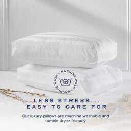 Snuggledown Luxury Side Sleeper Pillow 2 Pack Firm Support, Cotton Cover, Microfibre Filling, Easy Care & Machine Washable - thumbnail 5