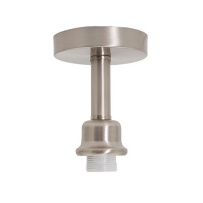 Happy Homewares Contemporary Designer Short Semi Flush Satin Nickel Ceiling Rose Light - image 1
