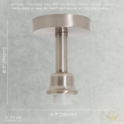 Happy Homewares Contemporary Designer Short Semi Flush Satin Nickel Ceiling Rose Light - thumbnail 7