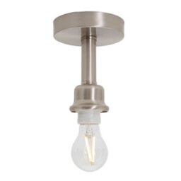 Happy Homewares Contemporary Designer Short Semi Flush Satin Nickel Ceiling Rose Light - thumbnail 2