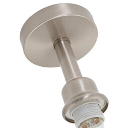 Happy Homewares Contemporary Designer Short Semi Flush Satin Nickel Ceiling Rose Light - thumbnail 4