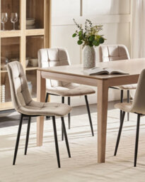Beliani Set Of 4 Dining Chairs Powell Velvet Beige - thumbnail 2