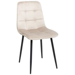 Beliani Set Of 4 Dining Chairs Powell Velvet Beige - thumbnail 4