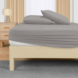 Ameha Plain Dyed Grey Fitted Sheet 30Cm Extra Deep Pocket Soft Touch Easy Care Durable Bed Fitted Sheets Double, 137 X 190 Cm - thumbnail 5