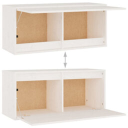 Berkfield Tv Cabinets 4 Pcs White Solid Wood Pine - thumbnail 6