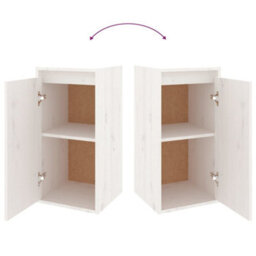 Berkfield Tv Cabinets 4 Pcs White Solid Wood Pine - thumbnail 8