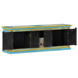 Vidaxl Tv Cabinet Blue 110X30X40 Cm Solid Wood Mango - thumbnail 6