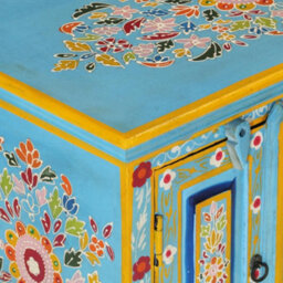 Vidaxl Tv Cabinet Blue 110X30X40 Cm Solid Wood Mango - thumbnail 8