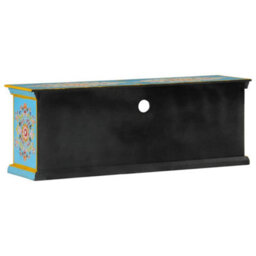 Vidaxl Tv Cabinet Blue 110X30X40 Cm Solid Wood Mango - thumbnail 5