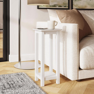 Fwstyle Palma White Side Lamp Table With Shelf - image 1