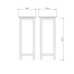 Fwstyle Palma White Side Lamp Table With Shelf - thumbnail 5