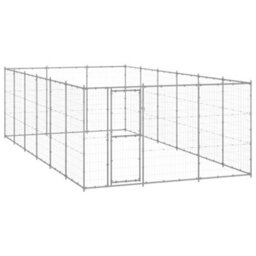 Berkfield Outdoor Dog Kennel Galvanised Steel 21.78 M2 - thumbnail 1