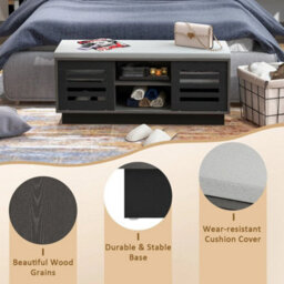 Wooden Shoe Bench Shoe Storage Cabinet Organizer - thumbnail 6