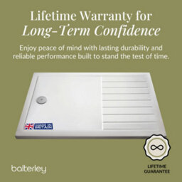 Balterley Premium Walk-In Shower Tray 1600mm X 800mm - White - thumbnail 6