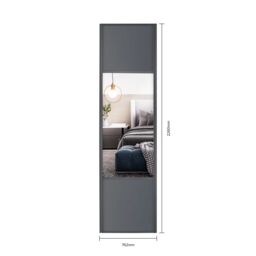 Spacepro Classic Wideline Mirrored Graphite Framed Sliding Wardrobe Door (H)2220mm (W)762mm - thumbnail 3