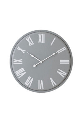 Rothay Large Wall Clock, Sleek White, Light Grey Design, 49Cm - image 1