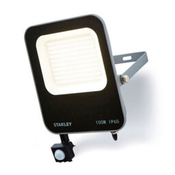 Stanley Ik10 Black Mains-Powered Cool Daylight Outdoor Led Pir Floodlight 11000Lm - thumbnail 1