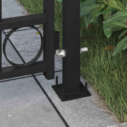 Walplus Fence Gate With Arched Top Steel 89X200 Cm Black - thumbnail 3