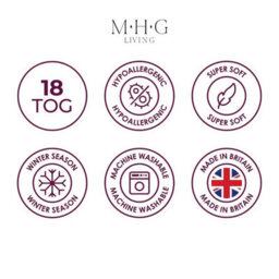 MHG Living 18 Tog Winter Duvet - Hypoallergenic Stripe Microfibre, Soft, Breathable & Machine Washable - King - thumbnail 8