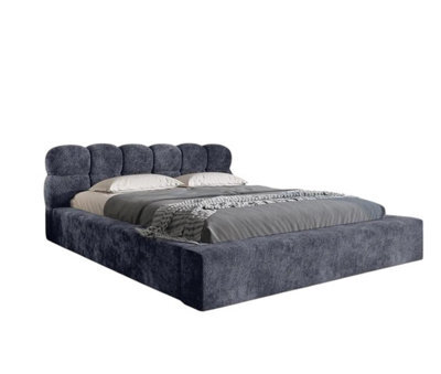 Stratus Interiors Cloud Mini Ambassador Short Headboard Upholstered Bed Frame - Modern Platform Bed  Gas Lift Storage - Small Double - image 1
