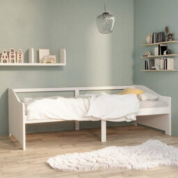 Berkfield 3-Seater Day Bed White Solid Pinewood 90X200 Cm - thumbnail 1
