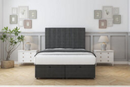 "Sloomy Langston Graphite Dumfries Ottoman Bed With Mattress With 26"" Strutted Headboard 6' Super King" - thumbnail 1