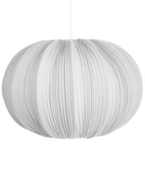 Wyld And Coco Pendant Lamp, Pleated Grey Cotton Shade, Adjustable Cord, Led-Compatible, 38Cm Diameter, 83Cm Drop - thumbnail 3