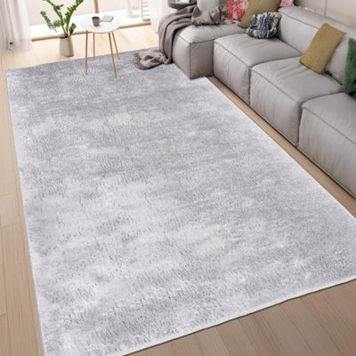 Homeart Soft Area Rugs, Anti-Slip, Machine Washable Fluffy Carpet For Living Room Bedroom Kitchen, Light Grey, 160X230 Cm - image 1
