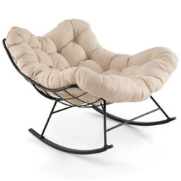 Gainoom Indoor Outdoor Rocking Chair Oversized Egg Papasan Chair - thumbnail 9