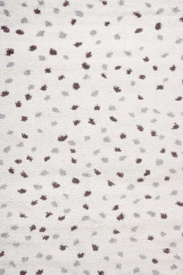 The Rugs Moodi Shaggy Grey/purple Plumetis Rug Runner Dots Thick High Pile For Living Rooms, Bedrooms, Hallways, Kitchens - image 1