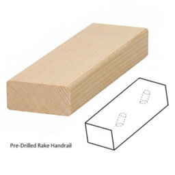 Hemlock Baserail Modern 3.6M Rake Drilled For 14mm Metal Spindles Uk Manufactured Traditional Products Ltd - thumbnail 2