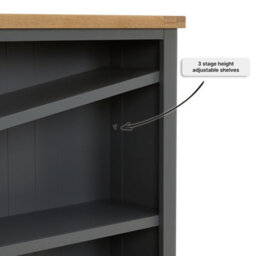 The Furniture Market Marbury Slate Grey Painted Small Low Bookcase - thumbnail 5