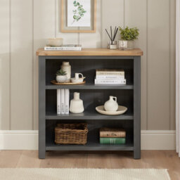 The Furniture Market Marbury Slate Grey Painted Small Low Bookcase - thumbnail 2