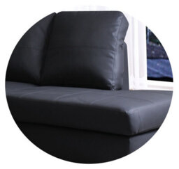 Westpoint Venice Big Corner Sofa Faux Leather Black Right Hand Side - thumbnail 4