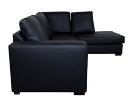 Westpoint Venice Big Corner Sofa Faux Leather Black Right Hand Side - thumbnail 5