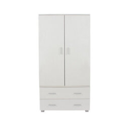 Core Products Lido White Gloss 2 Door, 2 Drawer Low Wardrobe, H164.0Cm X W80.0Cm X D53.0Cm - thumbnail 2