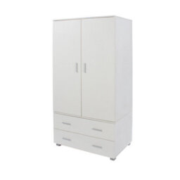 Core Products Lido White Gloss 2 Door, 2 Drawer Low Wardrobe, H164.0Cm X W80.0Cm X D53.0Cm - thumbnail 3