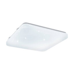 Eglo Frania-S Square Metal And Plastic With Crystal Effect Integrated Led Flush Light, (D) 28Cm