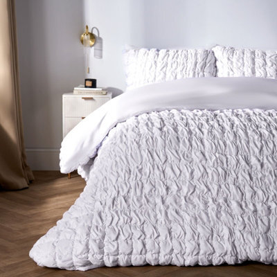 OHS Filled Seersucker Duvet Cover With Pillowcase Bedding Set - image 1