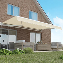Primrose Awnings 2.5M X 2M Retractable Manual Standard Sand Awning Outdoor Patio Canopy - thumbnail 1