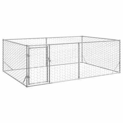 Vidaxl Outdoor Dog Kennel With Door 3X2X1 M Galvanised Steel - image 1