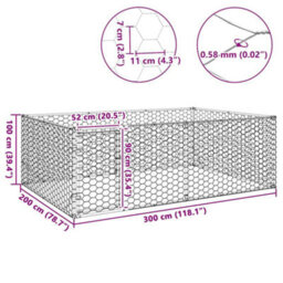 Vidaxl Outdoor Dog Kennel With Door 3X2X1 M Galvanised Steel - thumbnail 8