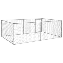 Vidaxl Outdoor Dog Kennel With Door 3X2X1 M Galvanised Steel - thumbnail 5