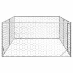 Vidaxl Outdoor Dog Kennel With Door 3X2X1 M Galvanised Steel - thumbnail 4