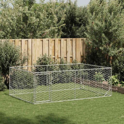 Vidaxl Outdoor Dog Kennel With Door 3X2X1 M Galvanised Steel - thumbnail 2