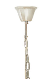 Orsina 5 Bulb Drum Pendant Light, Chrome Frame With Fluted Glass Panels, Chic Art Deco Ceiling Light Fixture - thumbnail 5
